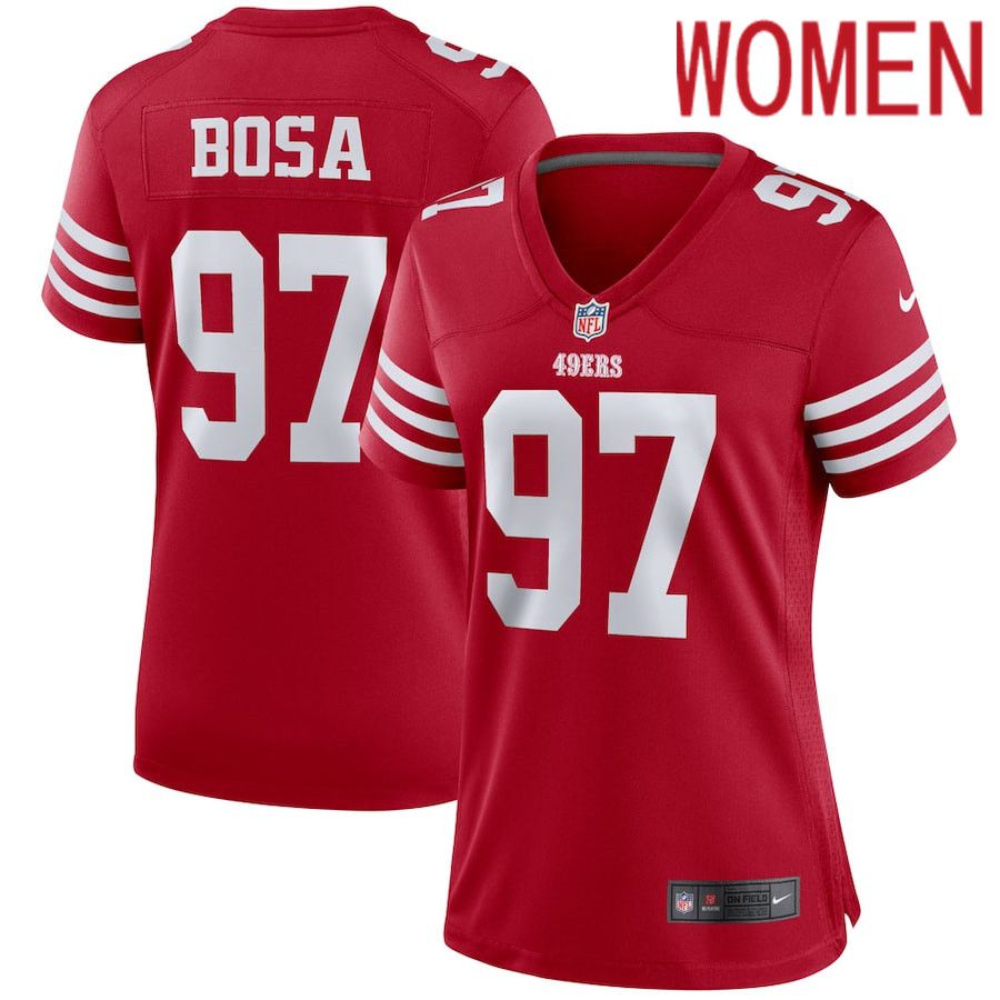 Women San Francisco 49ers #97 Nick Bosa Nike Scarlet Player Game NFL Jersey